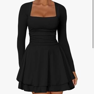 Elegant Black Long Sleeve Dress